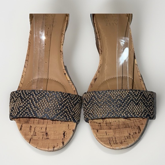 Naturalizer Cami Cork Wedge Blue Leather Ankle Strap Sandals US Size 9.5M - Picture 3 of 10